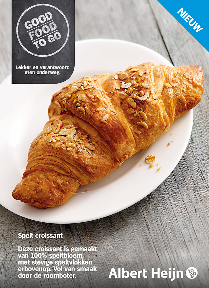 Reclamefotografie luchtige croissant AH to go