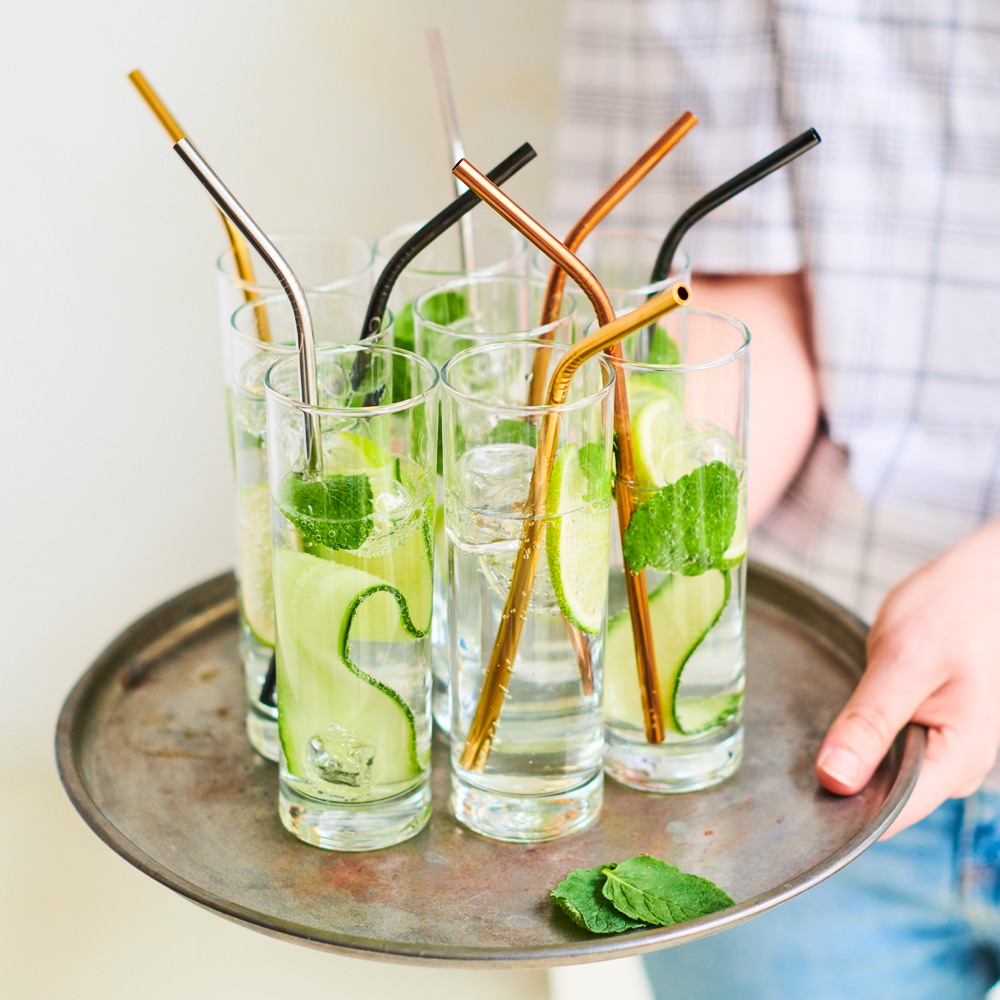 Lifestyle fotografie gezond water in glazen