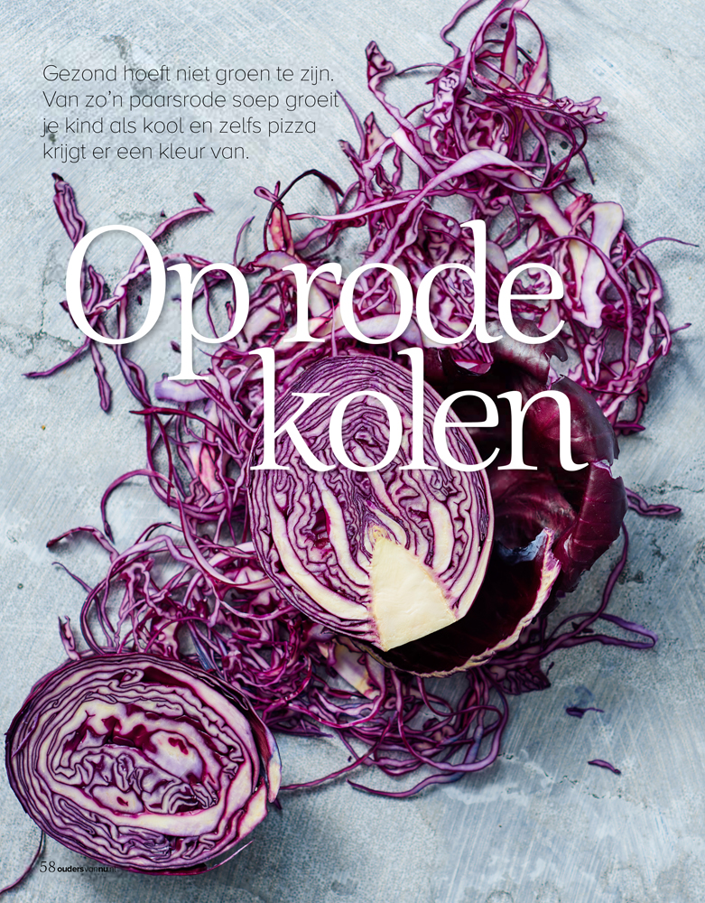 Food fotografie rode kool editorial