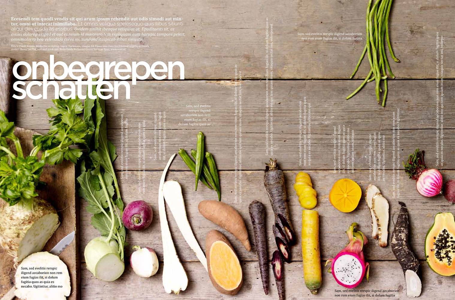 Lifestyle fotografie gesneden groenten op houten ondergrond