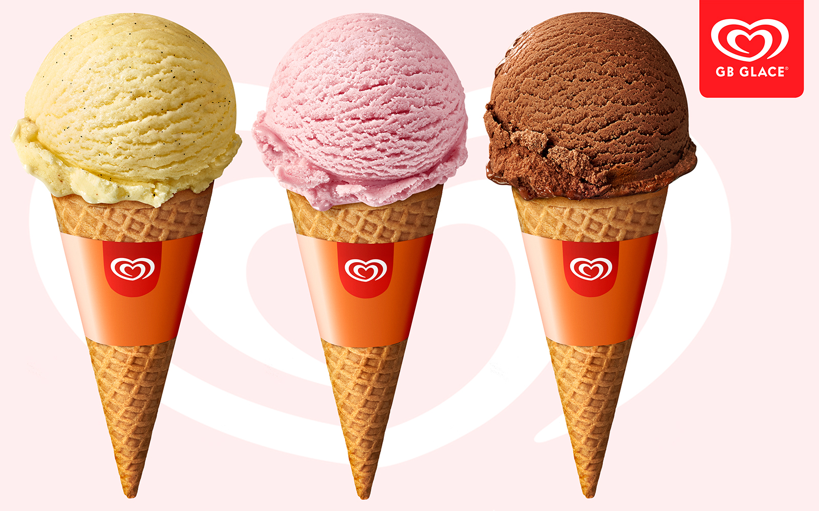 Reclamefotografie ola ijsbolletjes met hoorntjes