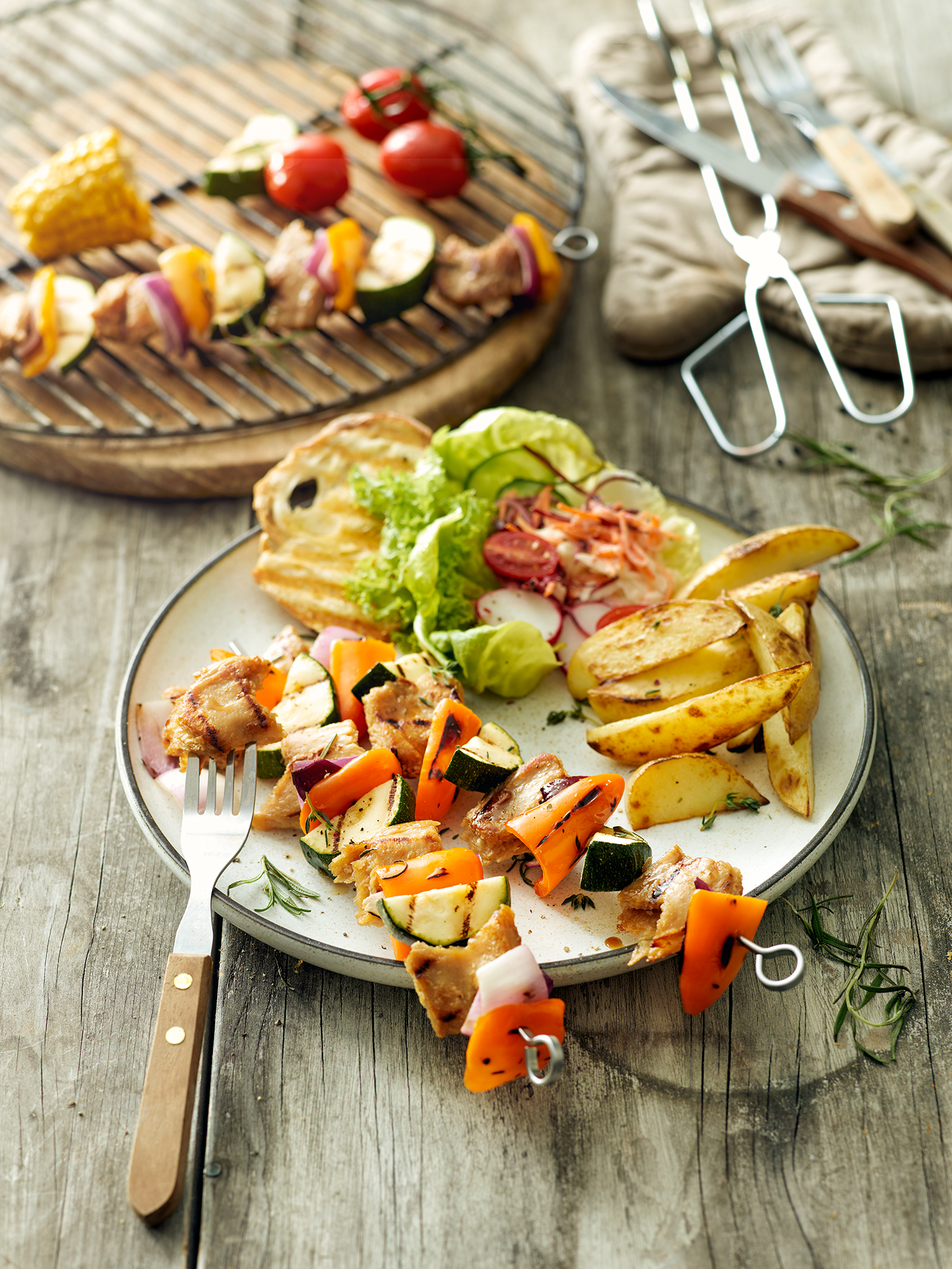 Food fotografie van kipstukjes voor op de BBQ