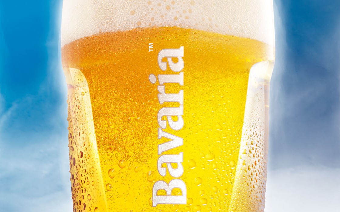 Reclamefotografie Bavaria bierglas met druppels