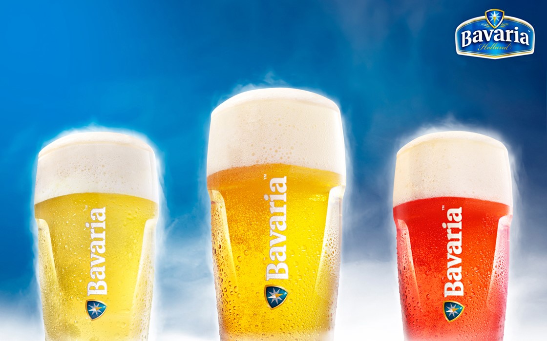 Reclamefotografie Bavaria assortiment bier in glazen