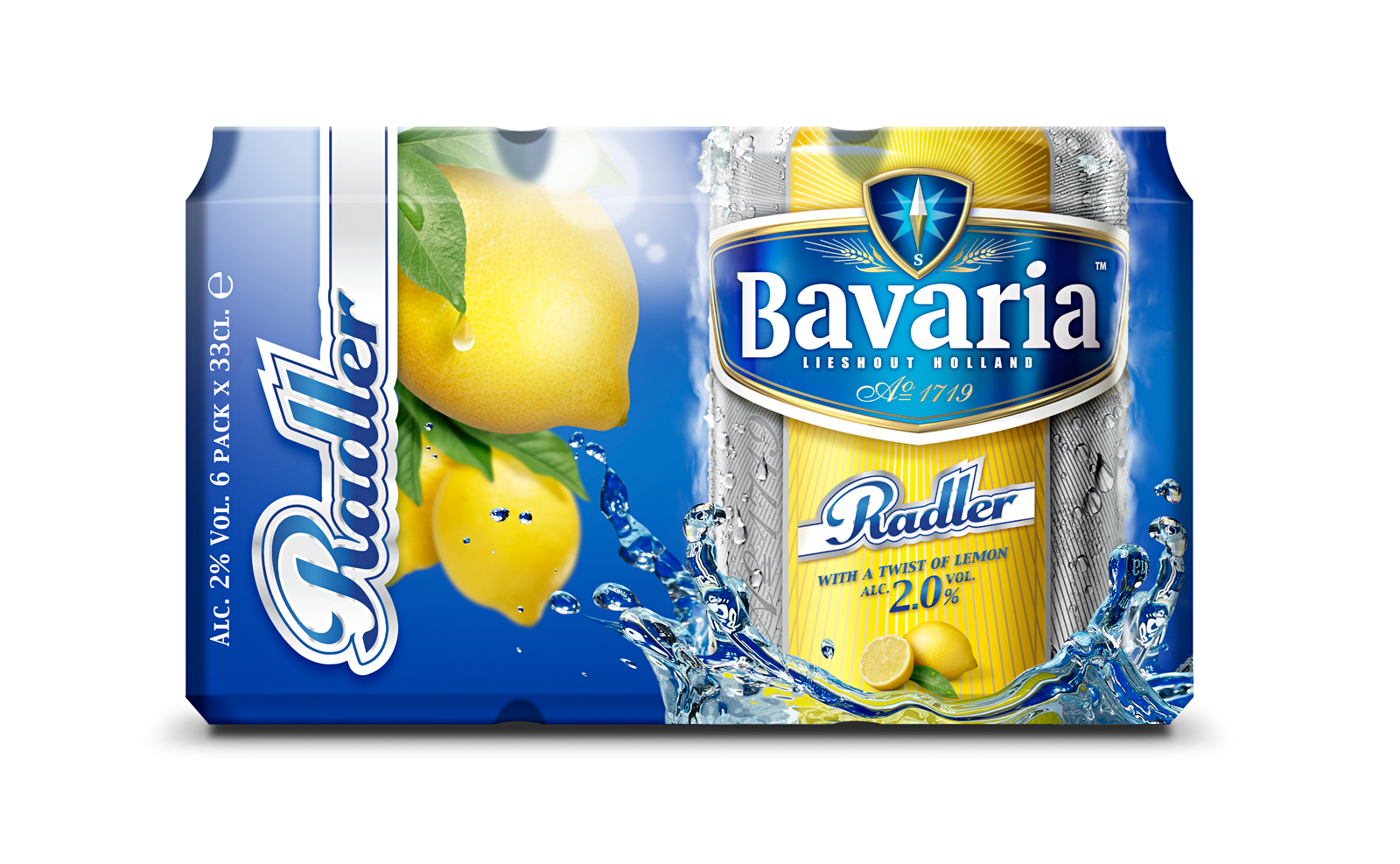Reclamefotografie Bavaria bier Radler citroen pack