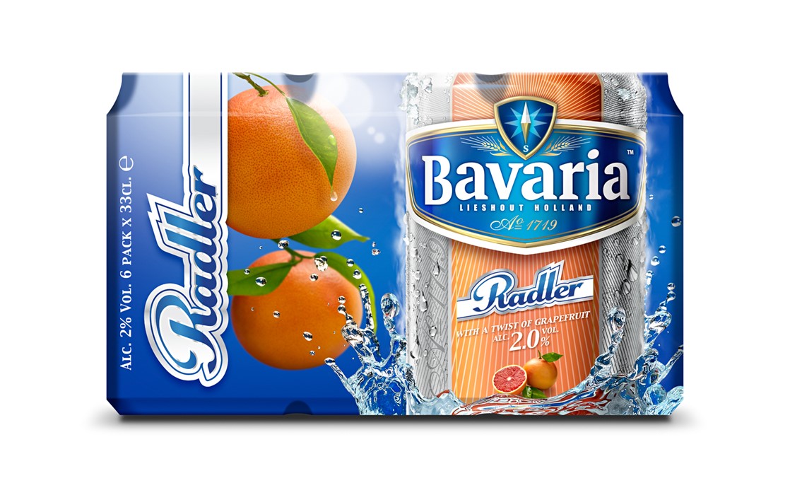 Reclamefotografie Bavaria bier radler grapefruit pack